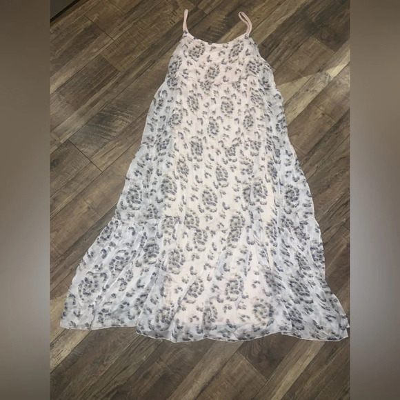 Elena Baldi Floral Motif Paisley silk maxi dress L boho flowy tiered spring - Picture 7 of 7